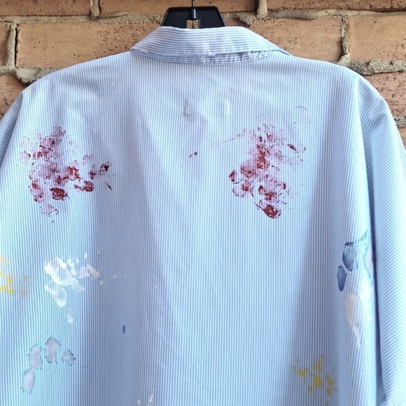 Zara Striped Distructex Painters Shirt - Picture 7 of 13